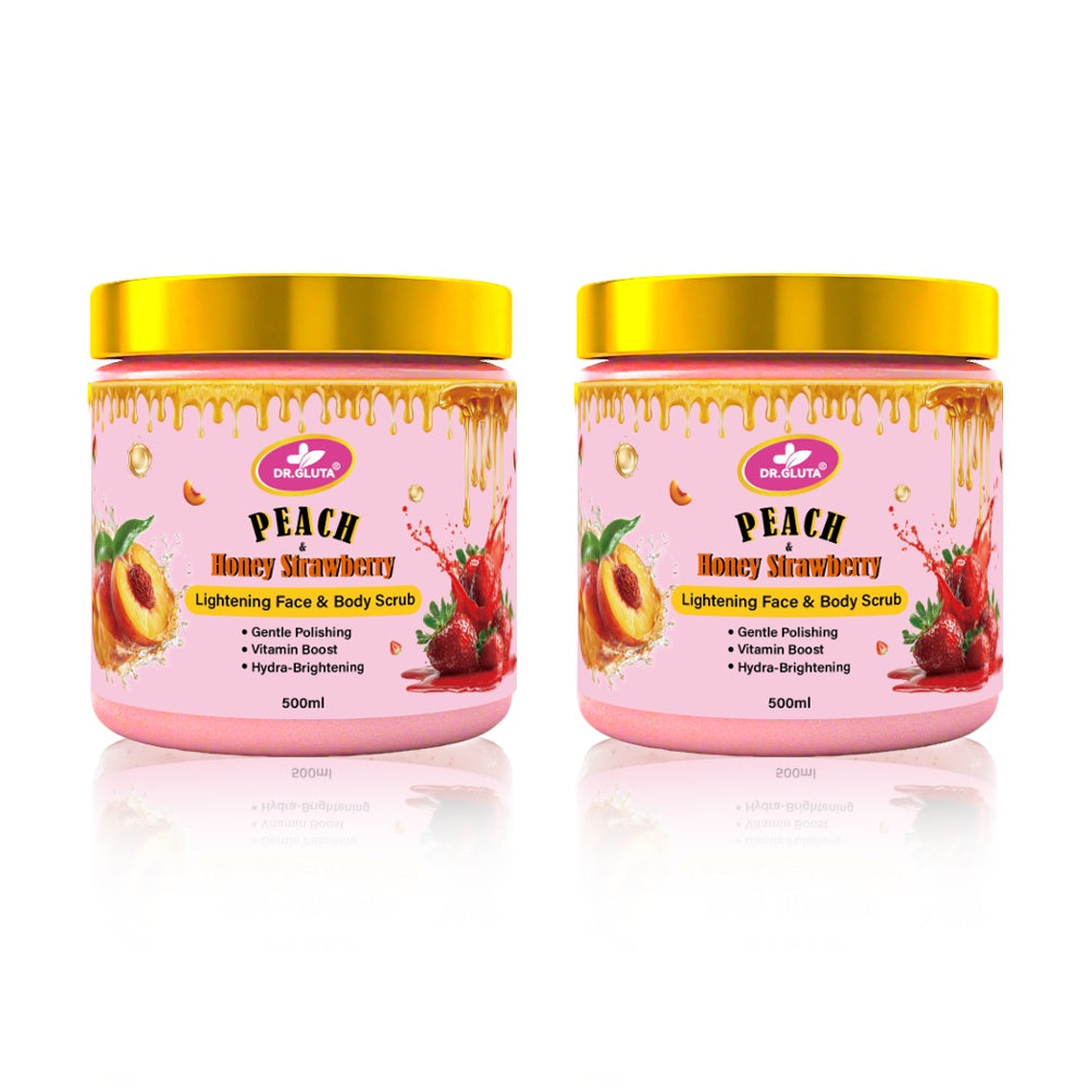 Peach & Strawberry Body Scrub Lightening Face Skin Care Whitening Body Scrub 500ml
