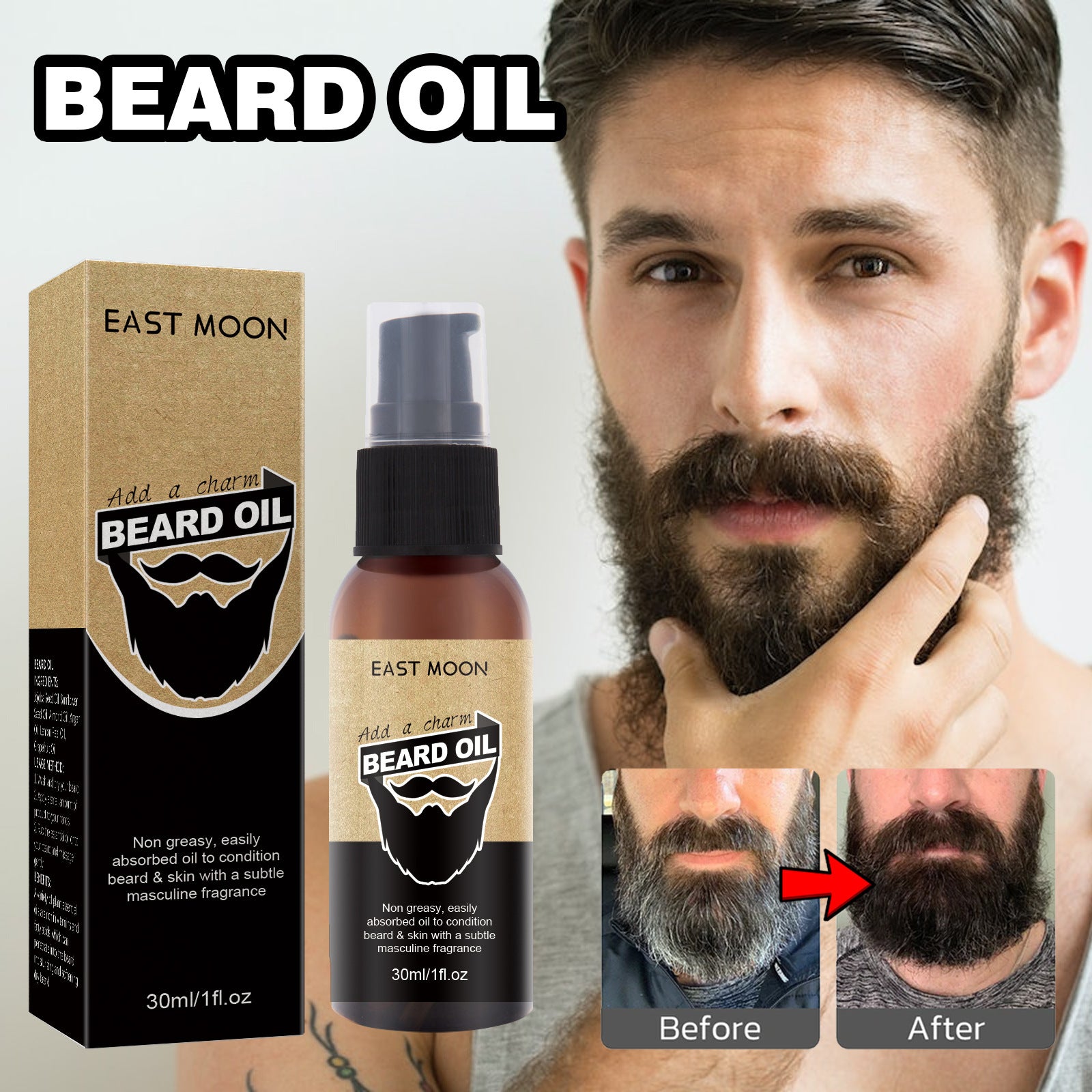 Beard Treatment Oil Men's Facial Sideburns Beard Shape Moisturizing