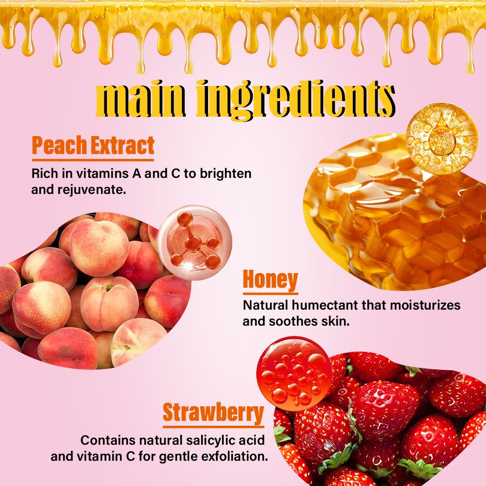 Peach & Strawberry Body Scrub Lightening Face Skin Care Whitening Body Scrub 500ml