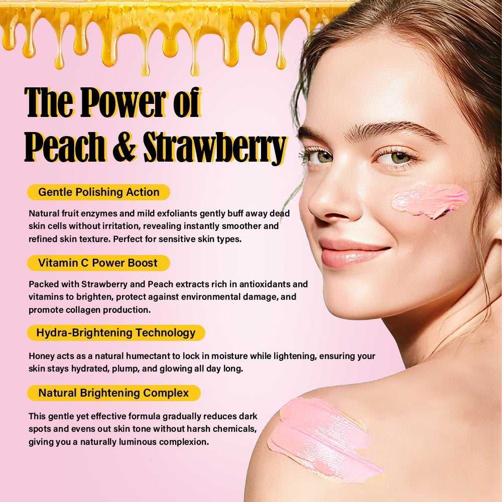 Peach & Strawberry Body Scrub Lightening Face Skin Care Whitening Body Scrub 500ml